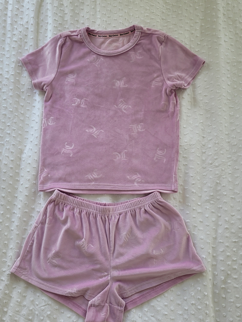 Juicy Couture Pink Velour Short Pajama Set
